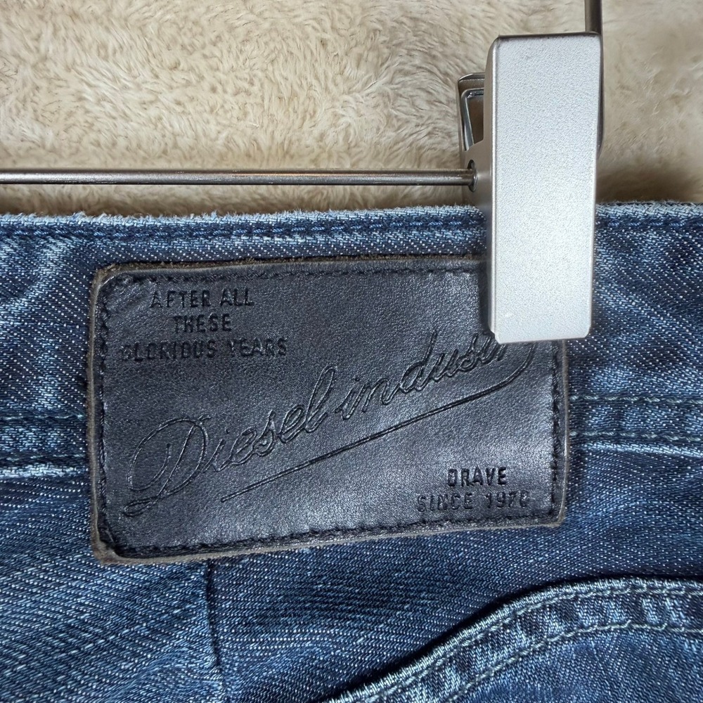 Diesel Zatiny Jeans '09 Men 32x32 Straight Dark Wash Y2K Low Rise Made in Italy - Picture 9 of 13